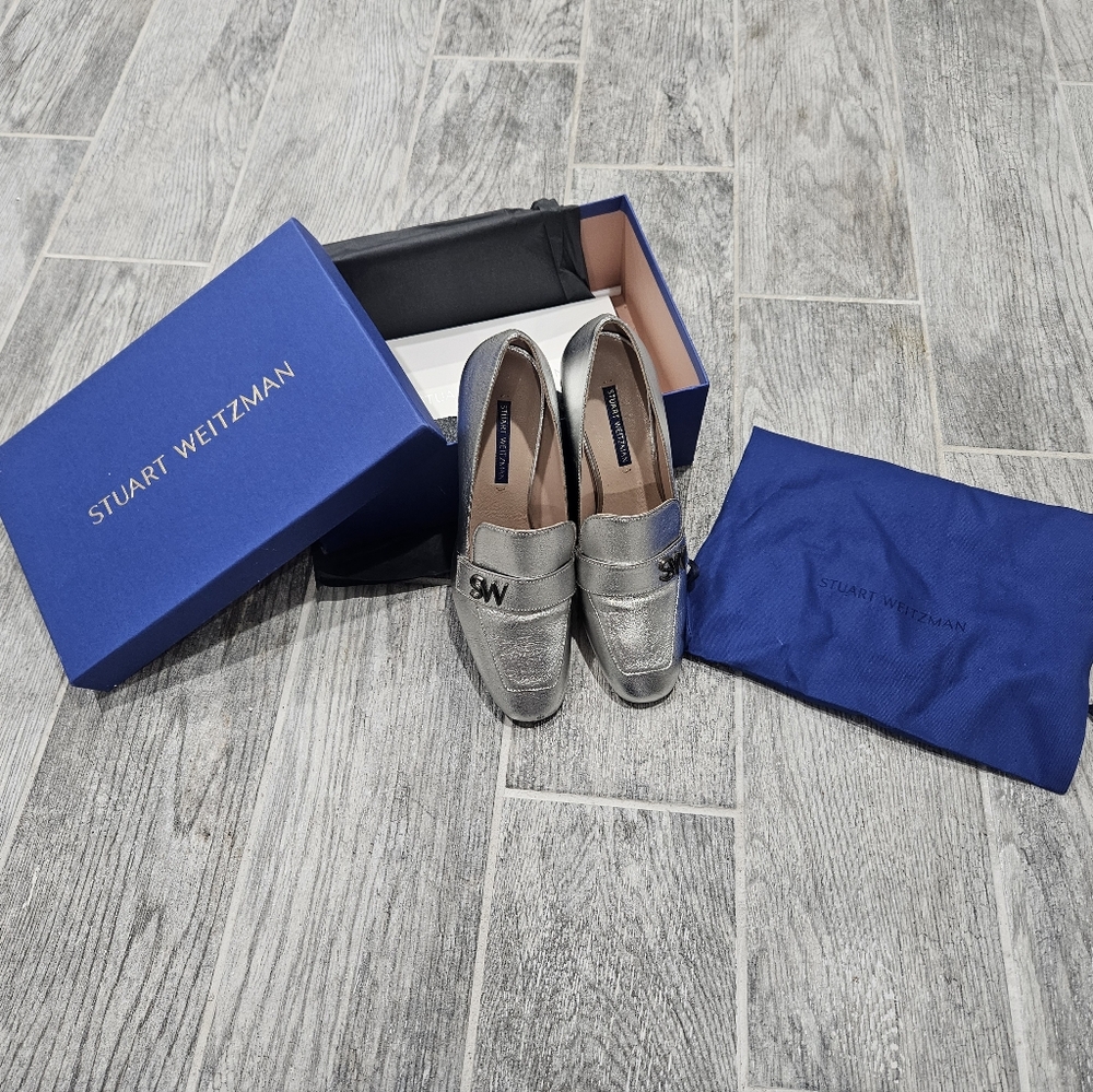 Stuart Weitzman Metallic Silver women Loafers